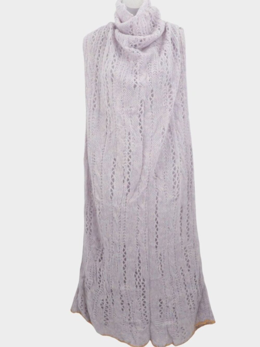 Free People Sweater Women M/L Pirouette Alpaca/Wool Maxi Tunic Purple Swift